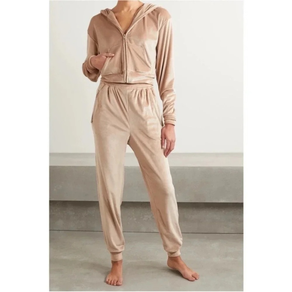 Skims Velour Joggers Sweatpants Honey Beige Light Brown Velvet Pants XL